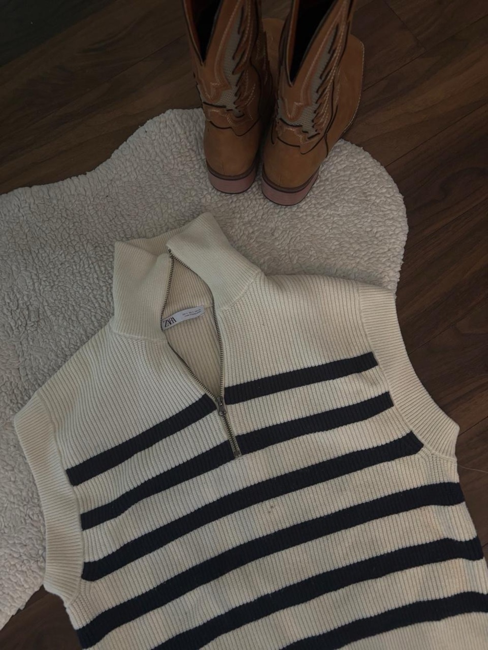 🤎ZARA STRIPPED SLEEVELESS KNIT SWEATER VEST - Picture 4 of 5
